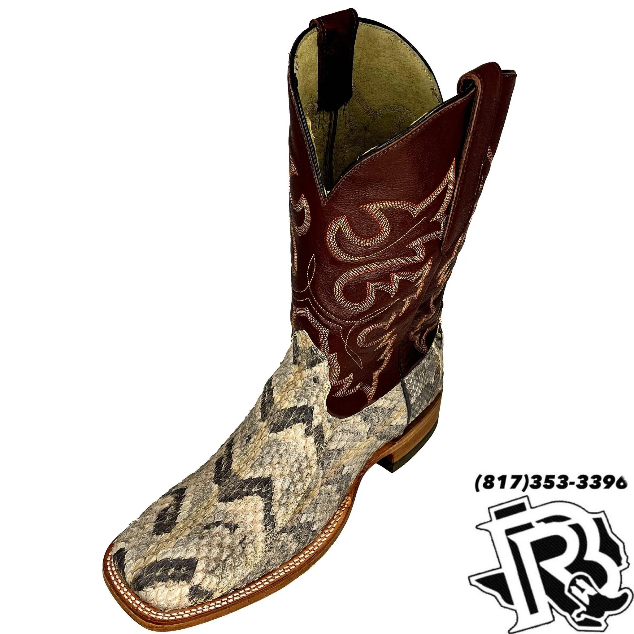 -CANEBRAKE SNAKE BOOTS | MENS SQUARE TOE BOOTS