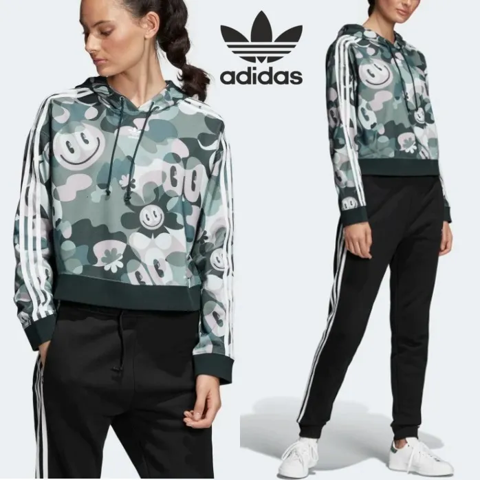 adidas  |Flower Patterns Collaboration Logo Hoodies & Sweatshirts