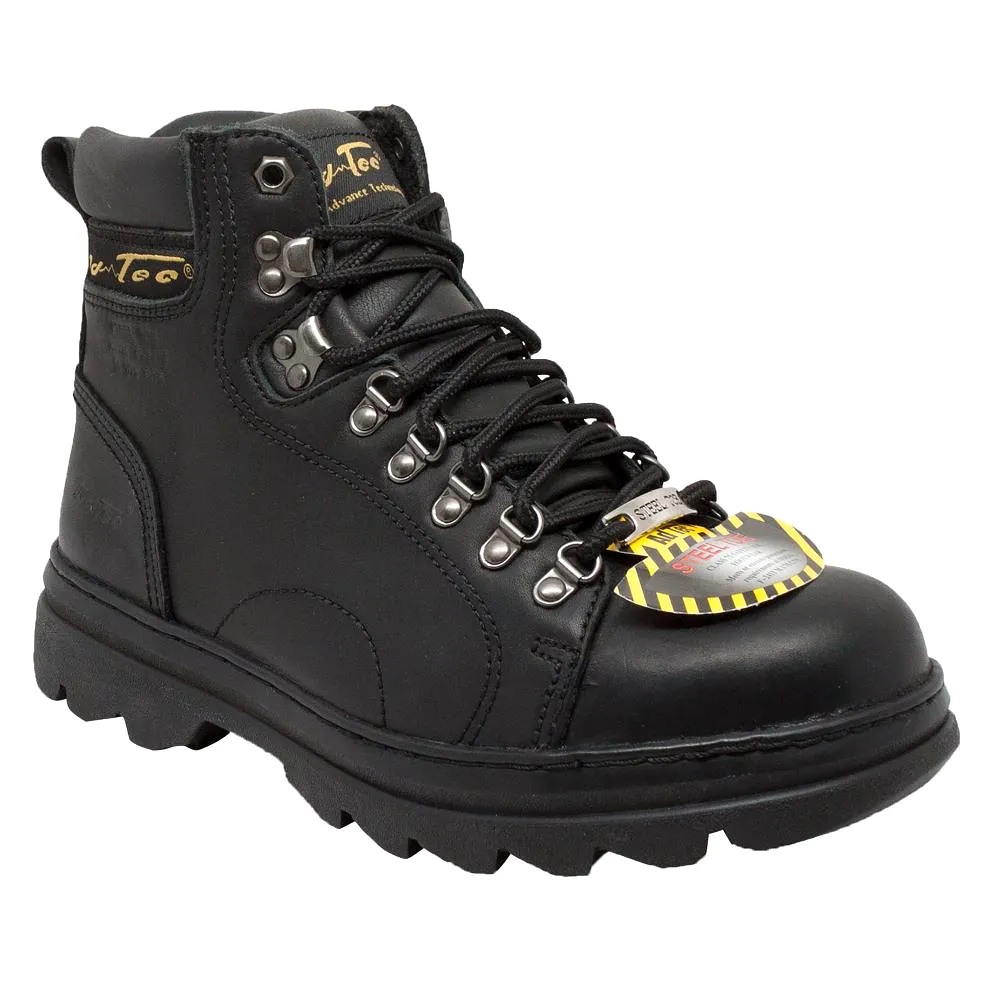 'AdTec' Men's 6 Lace Up Steel Toe - Black