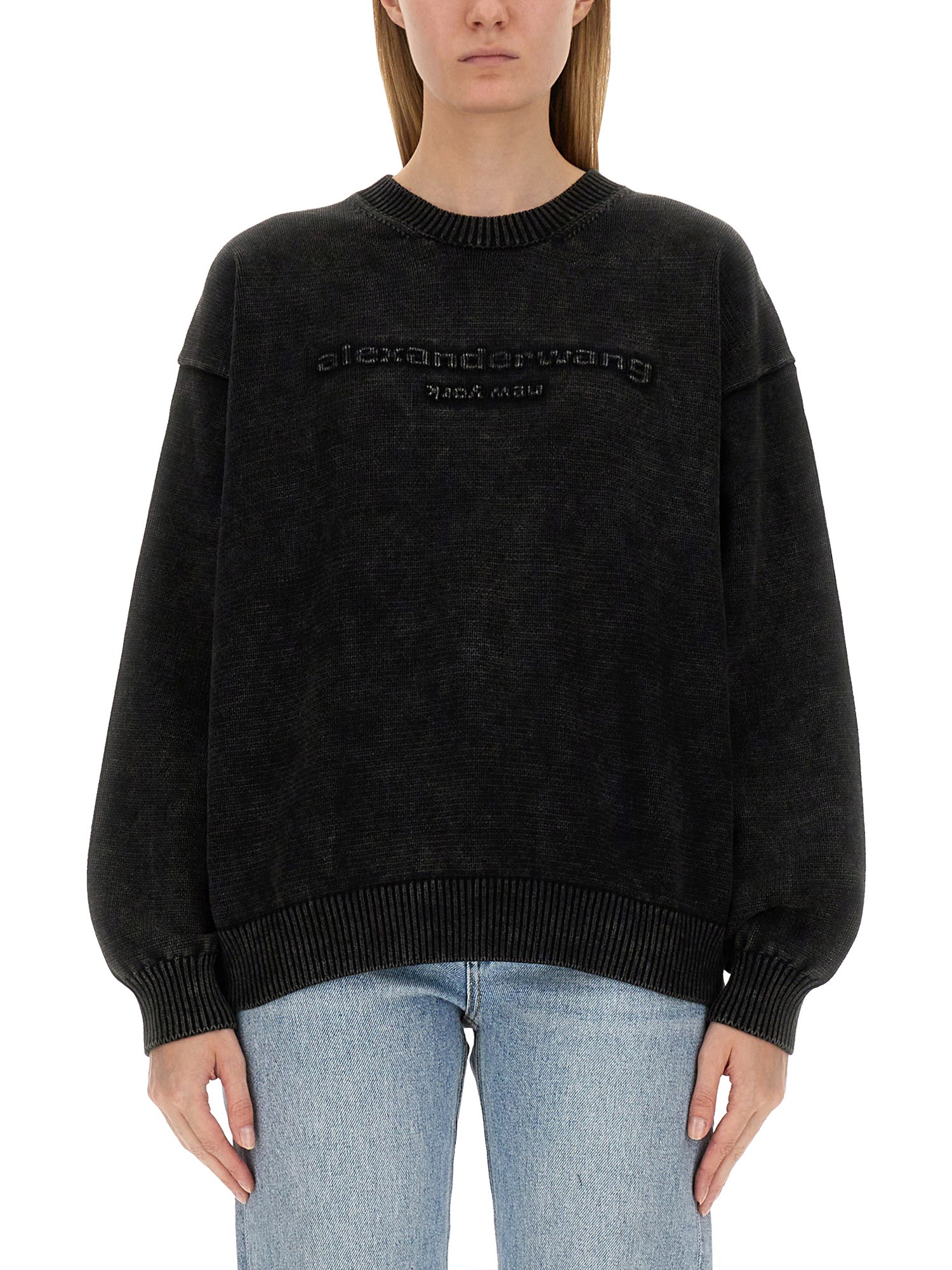 ALEXANDER WANG    COTTON SWEATSHIRT WITH LOGO