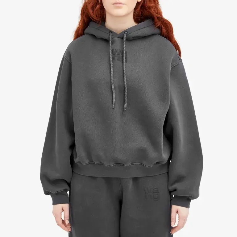 Alexander Wang  |Long Sleeves Plain Cotton Logo Hoodies & Sweatshirts