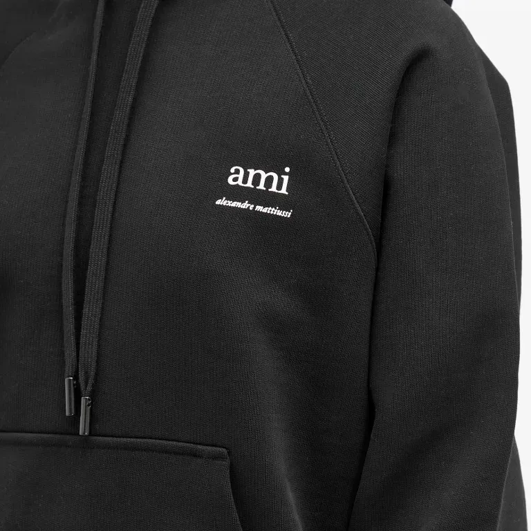 AMI PARIS  |Long Sleeves Plain Cotton Logo Hoodies & Sweatshirts