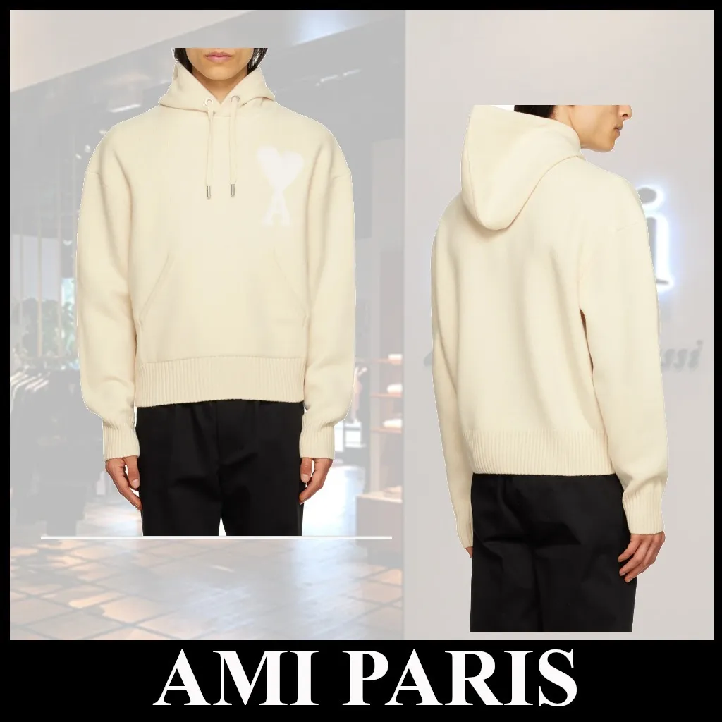 AMI PARIS  |Plain Logo Designers Hoodies