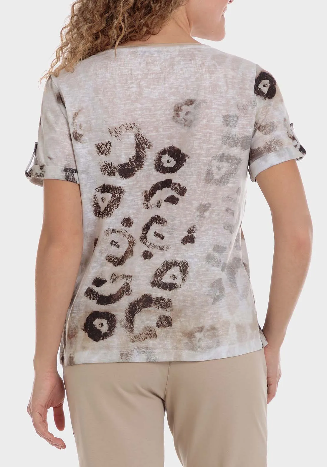 Animal Print T-Shirt - Beige