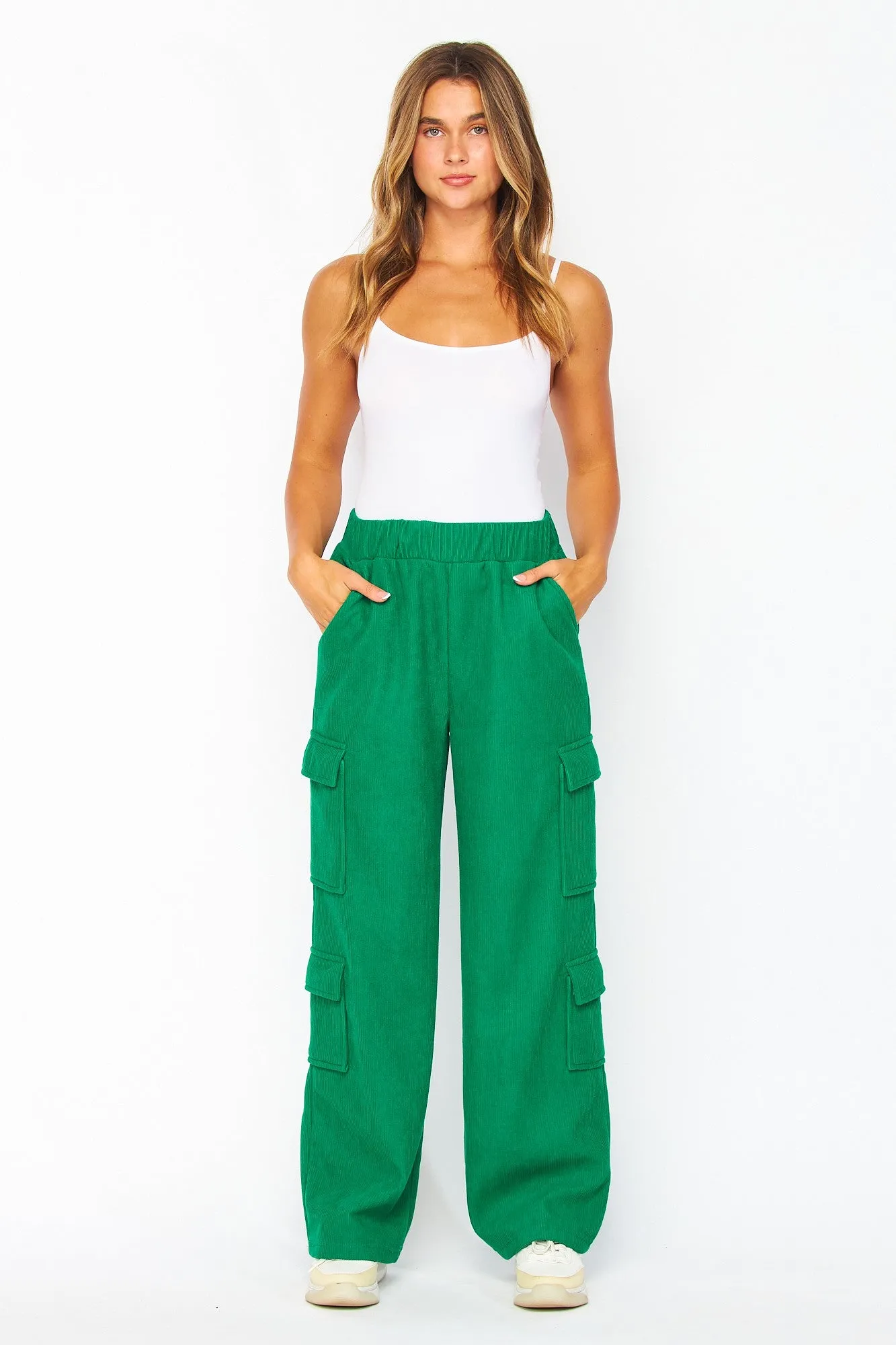 Bailey Corduroy Fleece Cargo Pants - 2 Colors