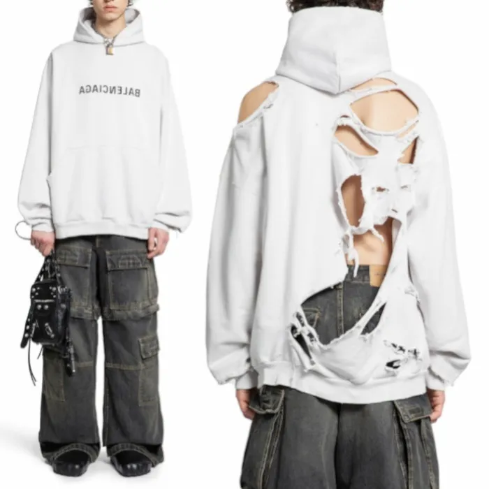 BALENCIAGA  |Long Sleeves Cotton Logo Hoodies & Sweatshirts