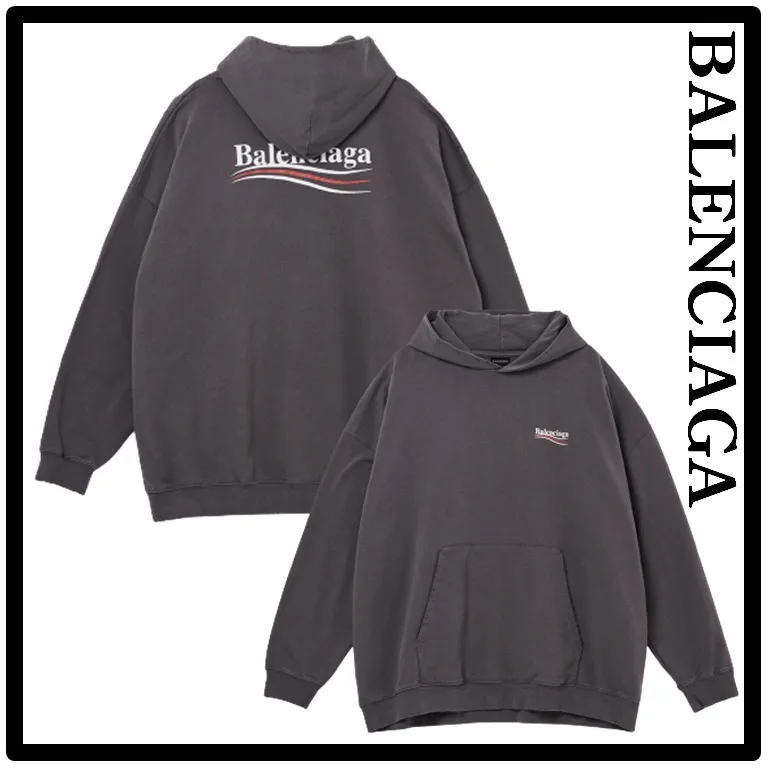 BALENCIAGA  |Street Style Logo Hoodies & Sweatshirts