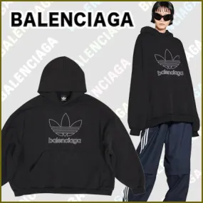 BALENCIAGA  |Unisex Collaboration Long Sleeves Plain Cotton Logo