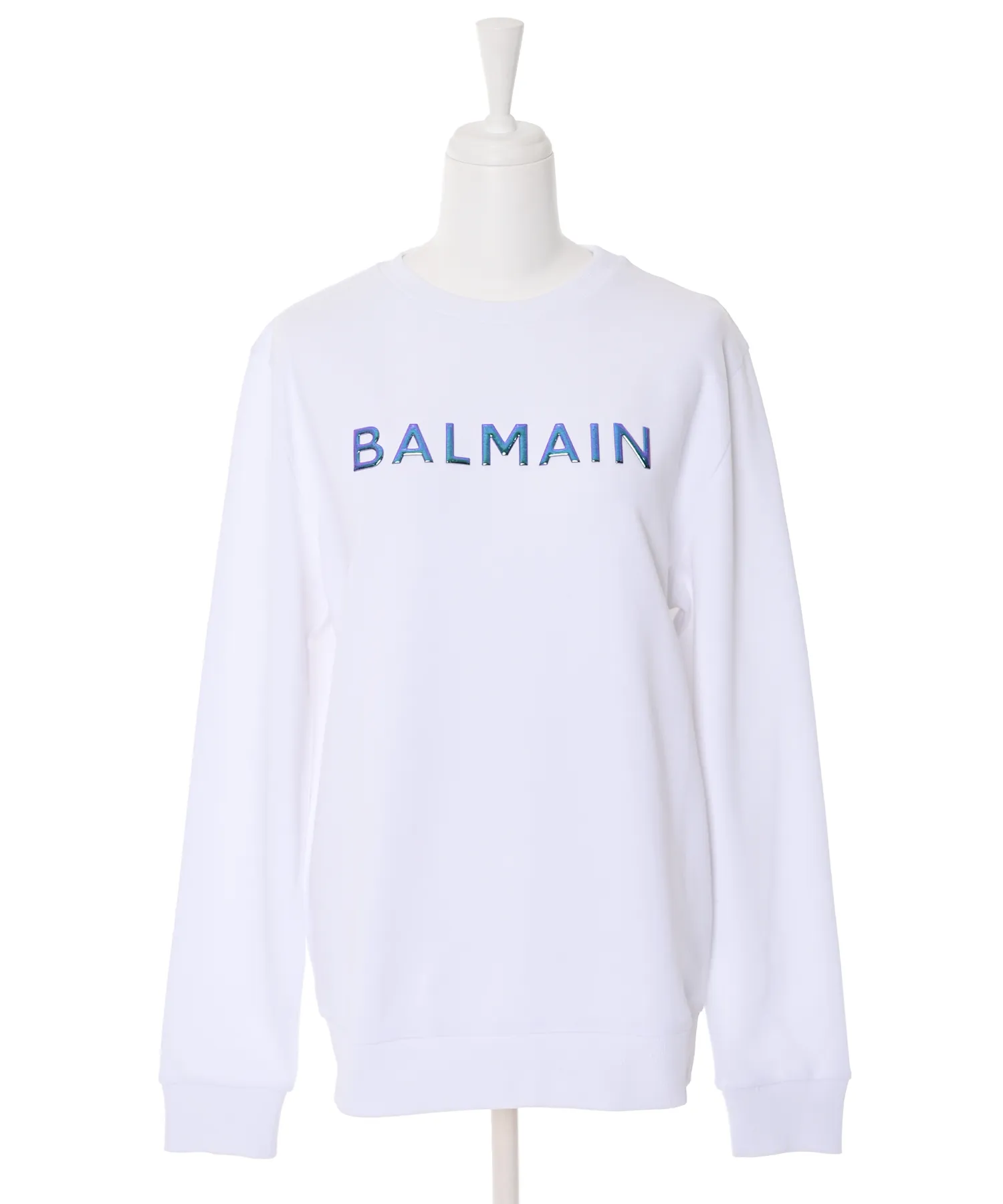 BALMAIN  |Crew Neck Long Sleeves Cotton Logo Hoodies & Sweatshirts