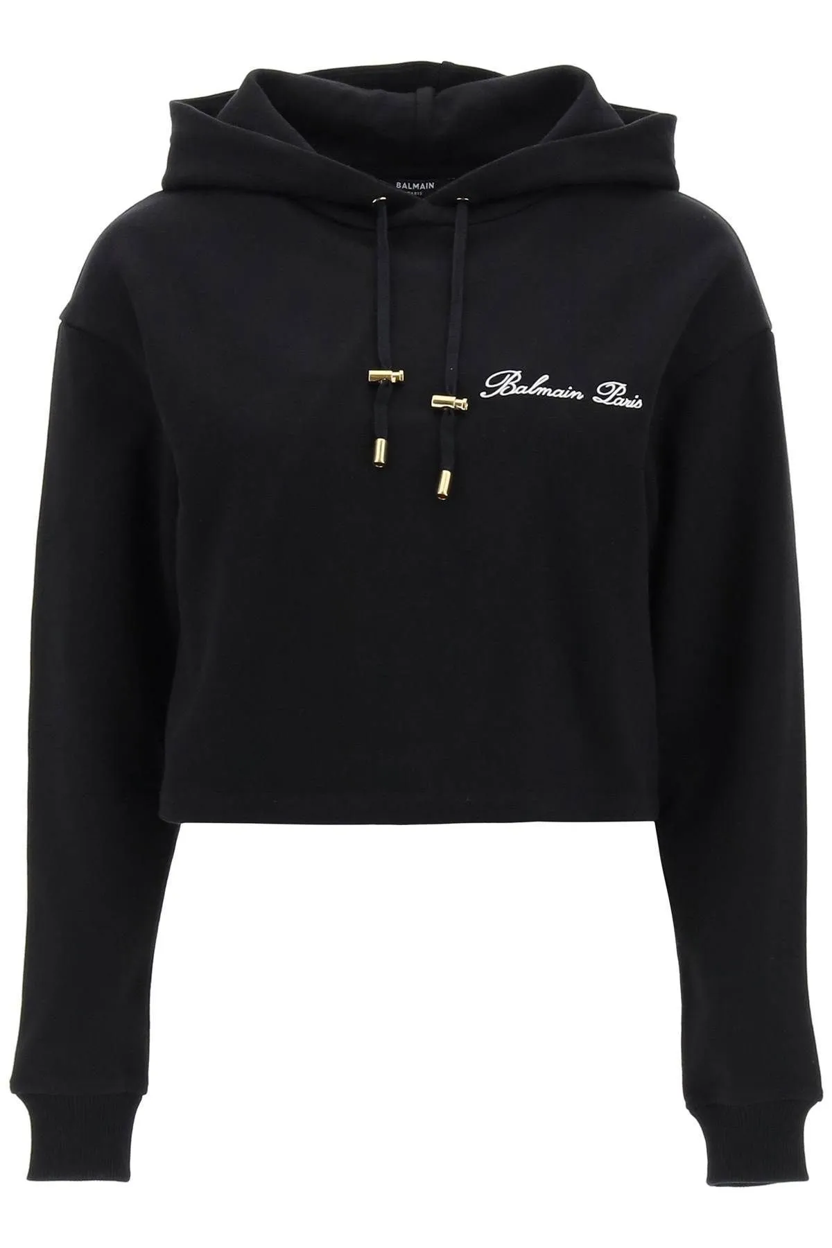 BALMAIN  |Long Sleeves Cotton Logo Hoodies & Sweatshirts