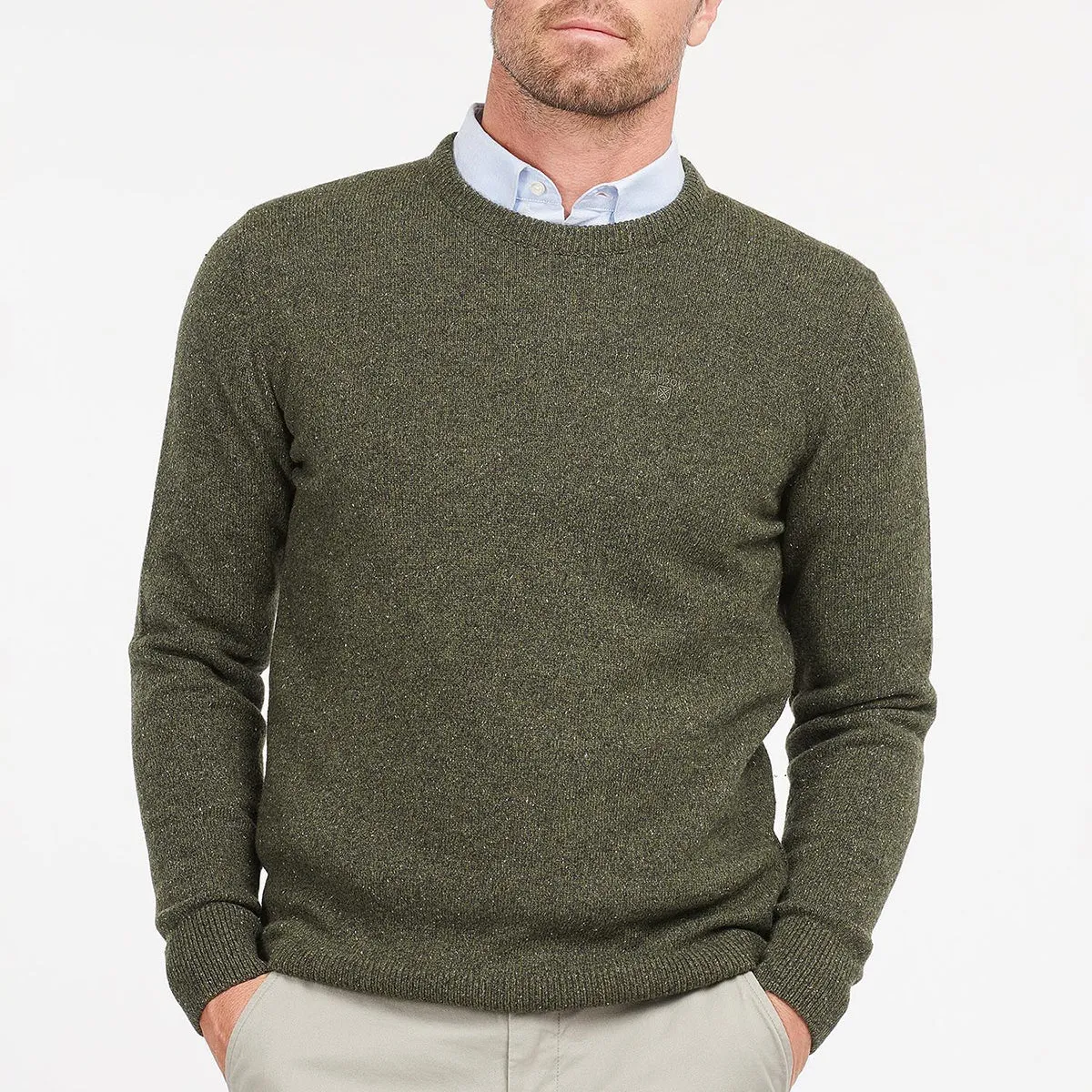 Barbour - Tisbury Crew Neck Jumper in Dark Seaweed