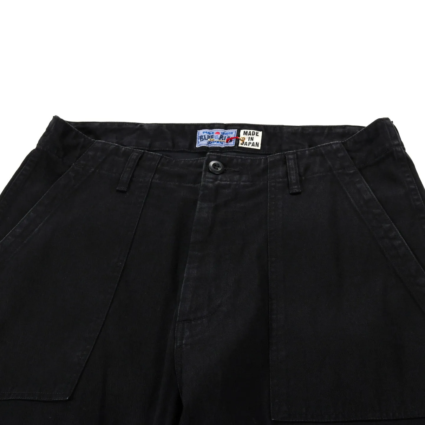 BLUE BLUE JAPAN COTTON TENCEL TWILL FATIGUE PANTS BLACK