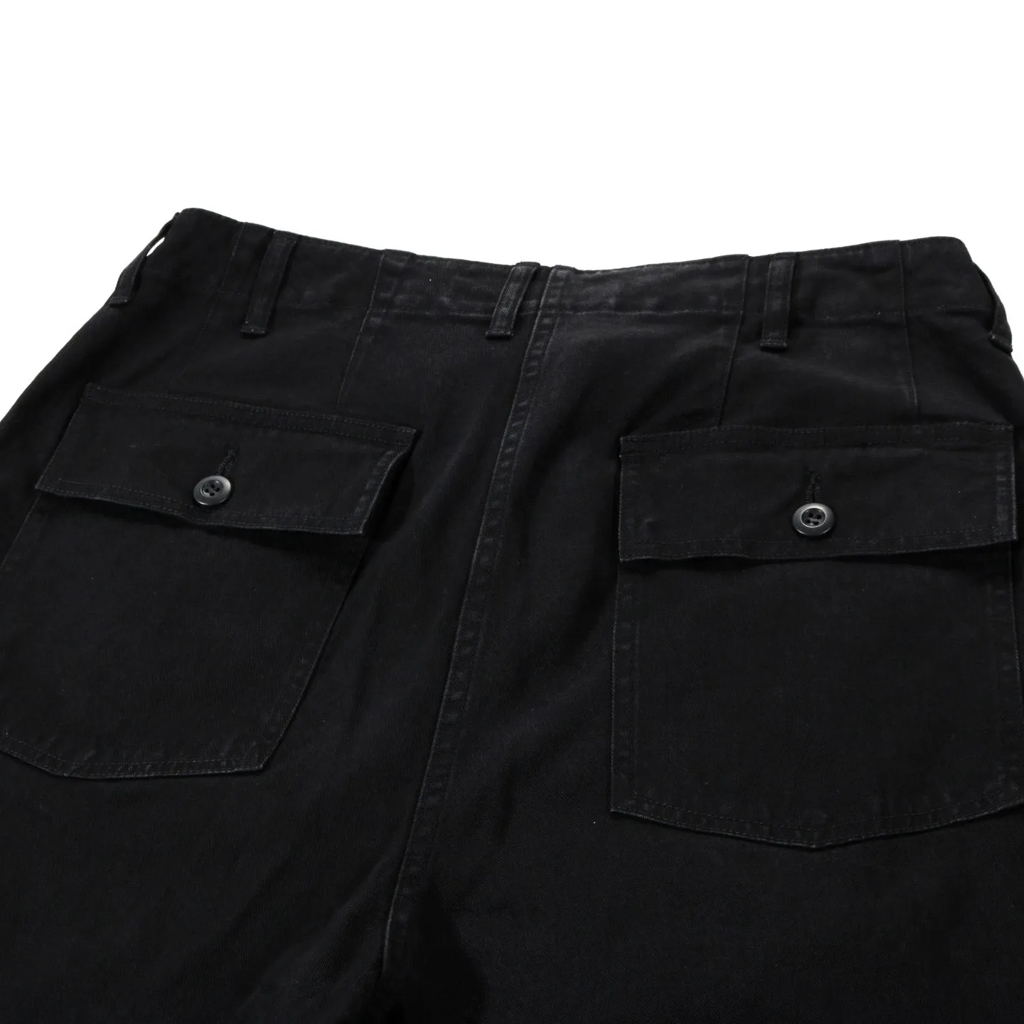 BLUE BLUE JAPAN COTTON TENCEL TWILL FATIGUE PANTS BLACK