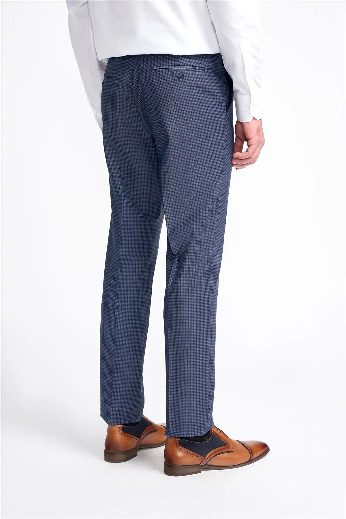 Bond Navy Check Trouser