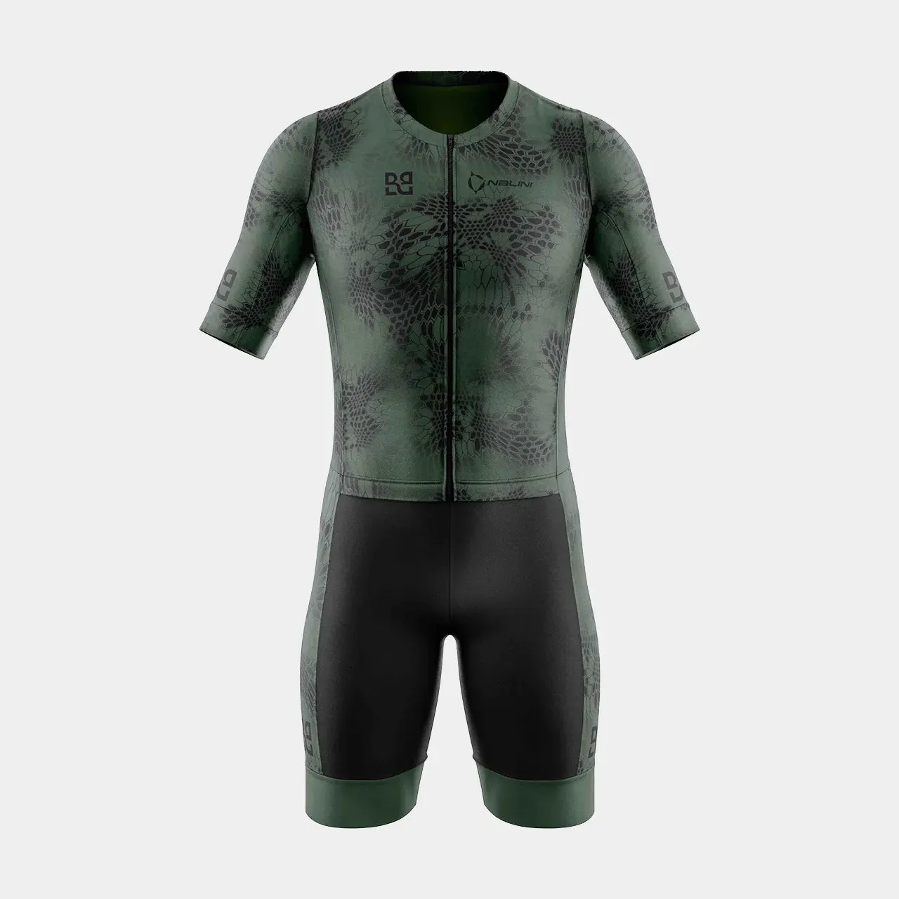 BORNBOUND Skrvatten Pro Long Distance Men's Tri Suit - Kryptek Army Green / Black