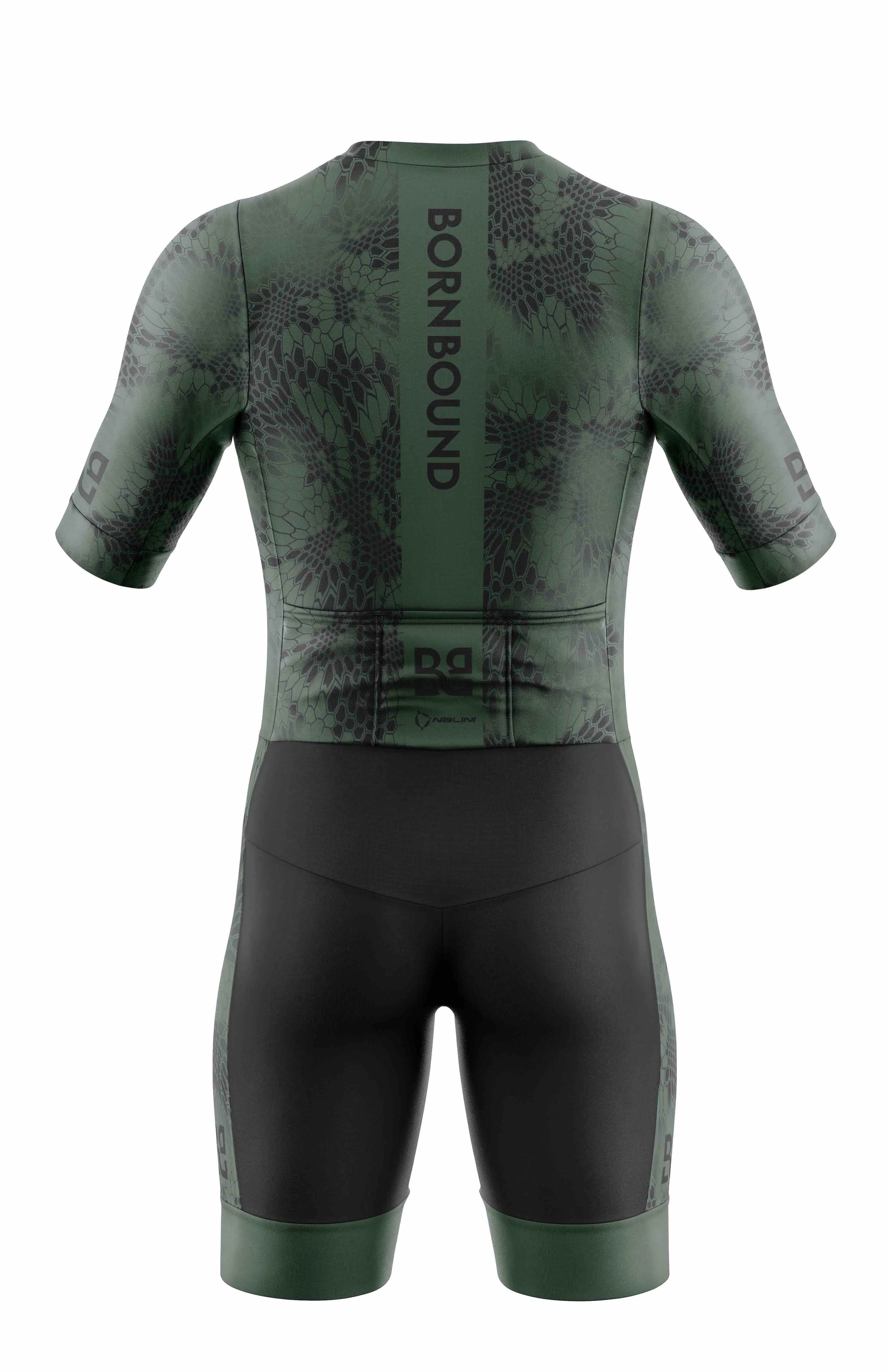 BORNBOUND Skrvatten Pro Long Distance Men's Tri Suit - Kryptek Army Green / Black