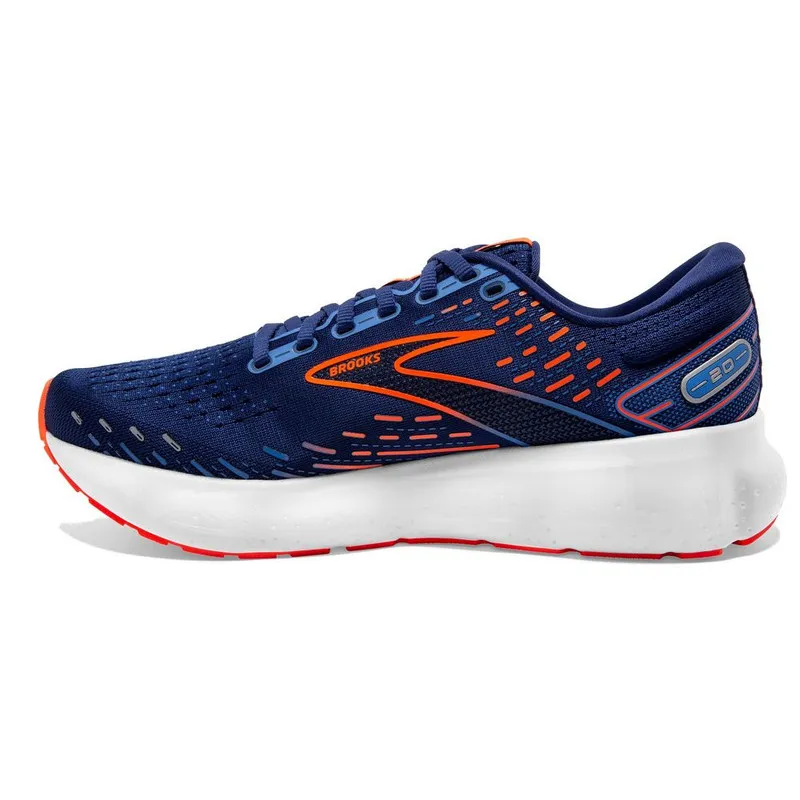 Brooks Mens Glycerin 20 Athletic Shoes- Blue Depths/Orange