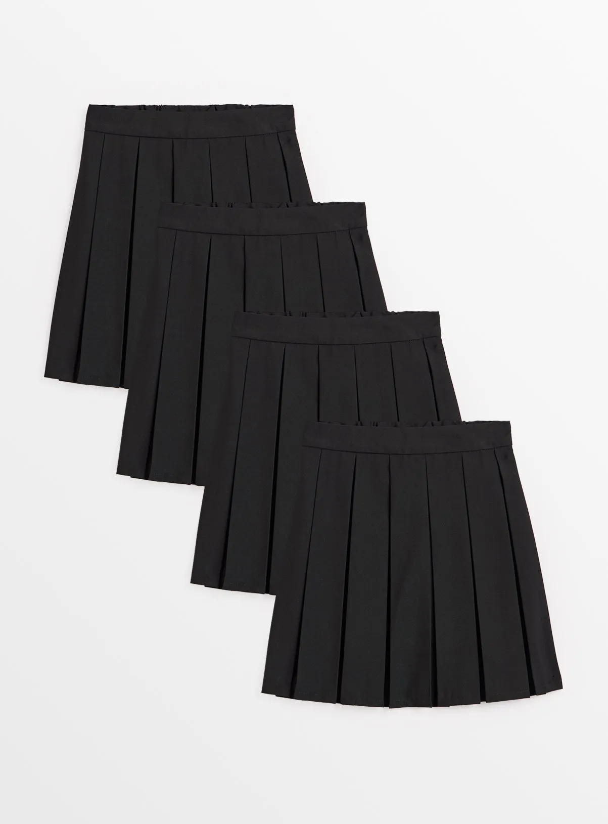 Buy Black Permanent Pleat Skirts 4 Pack 8 years | Skirts and shorts | Tu