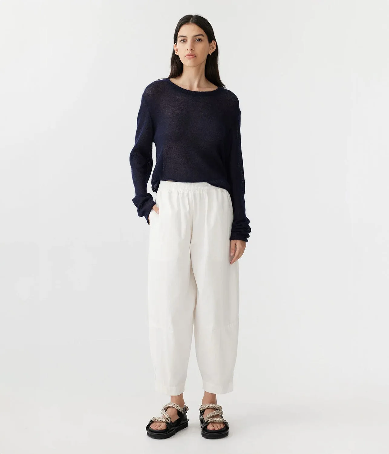 CANVAS PUFF PANT- WHITE