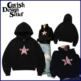 CAVISH  |Long Sleeves Cotton With Jewels Logo Hoodies & Sweatshirts