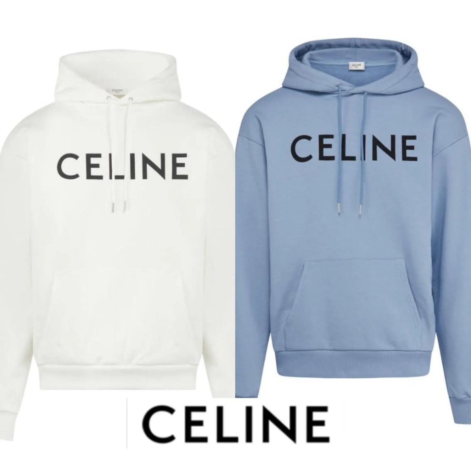 CELINE  |Collaboration Long Sleeves Cotton Bridal Logo Luxury Hoodies