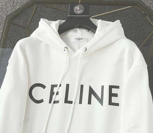 CELINE  |Unisex Sweat Long Sleeves Plain Cotton Logo