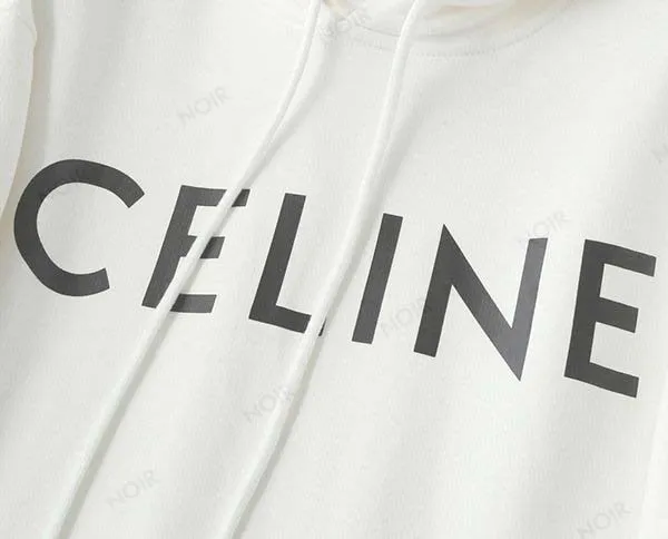 CELINE  |Unisex Sweat Long Sleeves Plain Cotton Logo