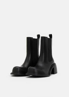 Chunky Heel Chelsea Boots - Black