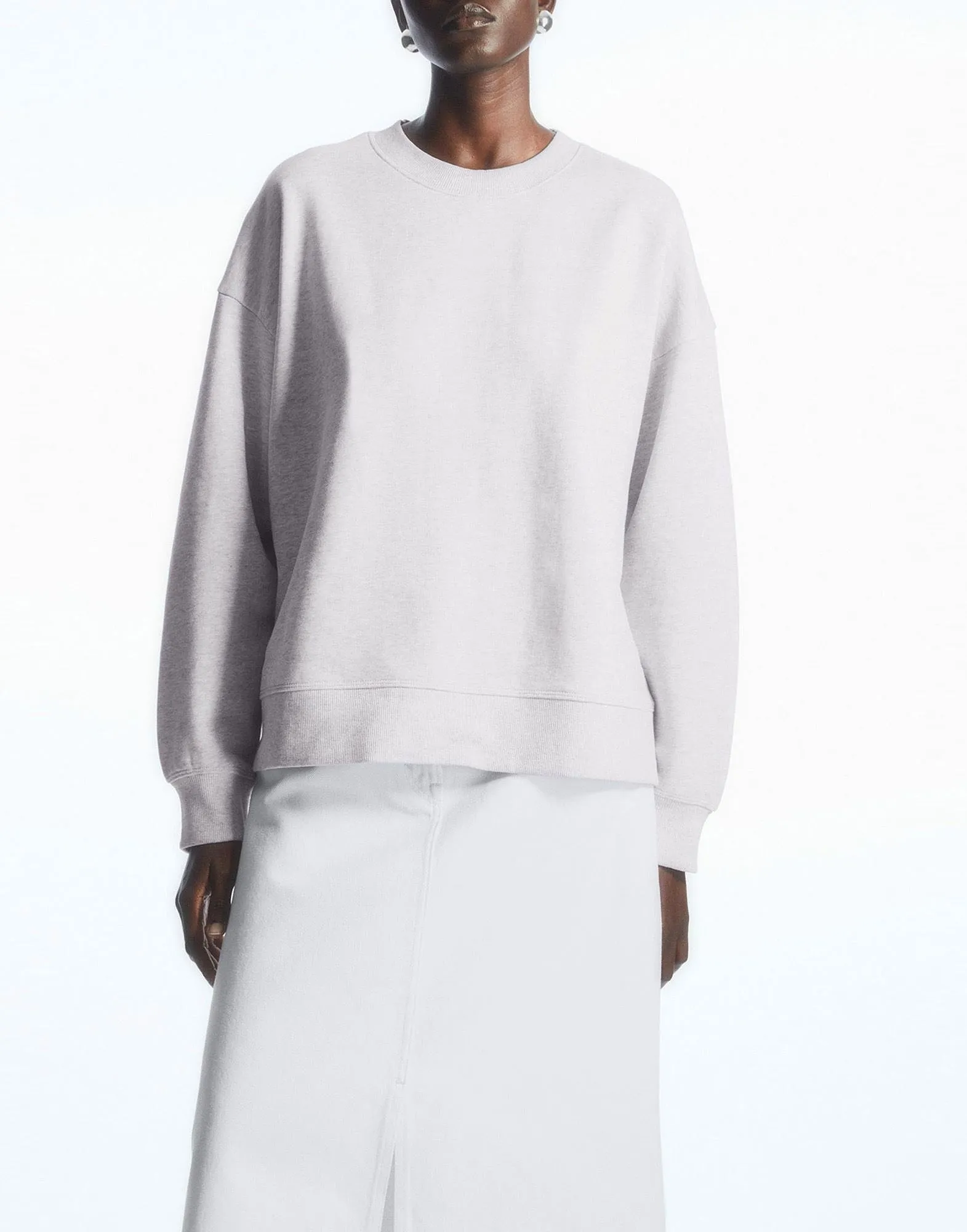 COS  |Crew Neck Sweat Long Sleeves Plain Cotton