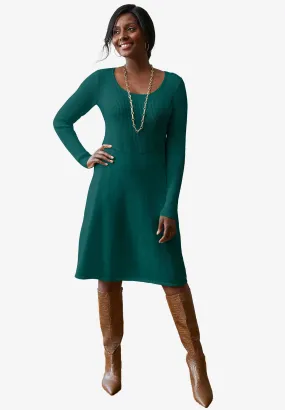 Cotton Ribbed Sweater Dress