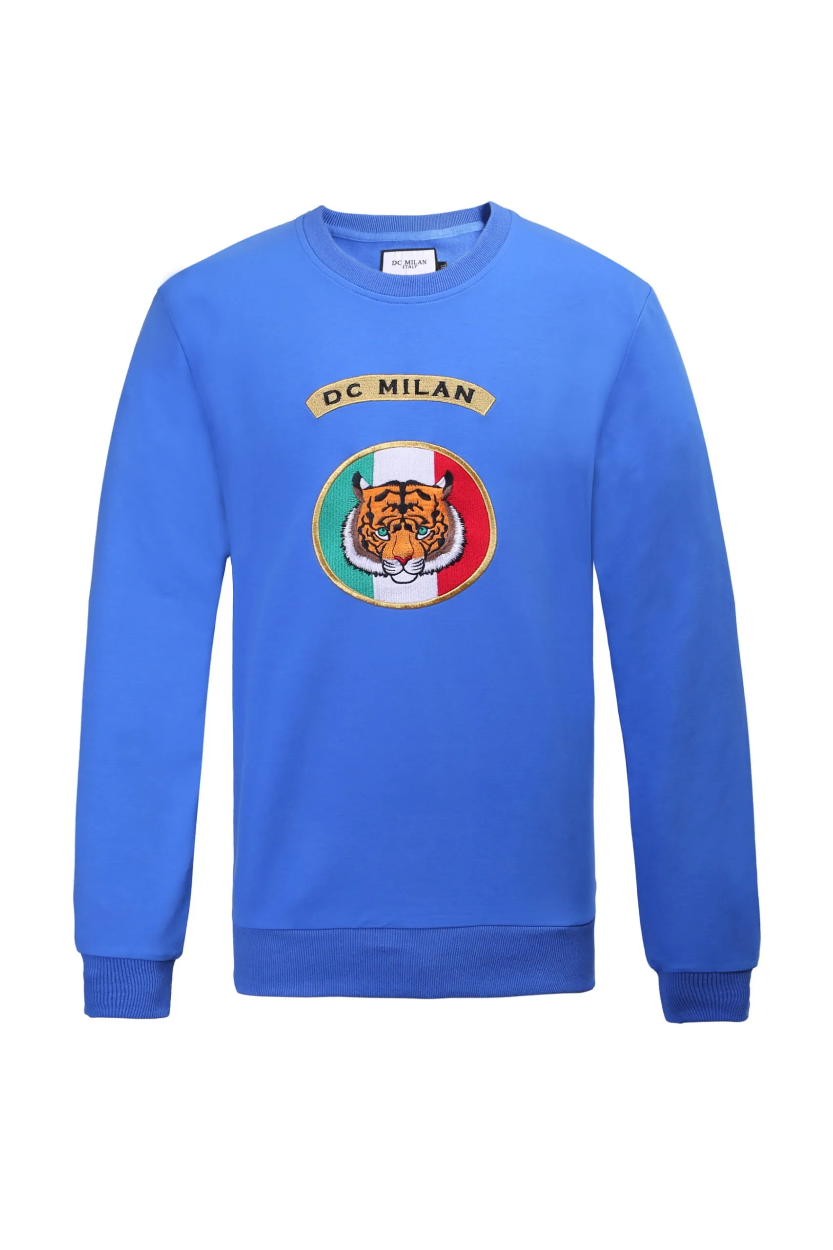 Cotton Sweatshirt with Embroidery – Blue