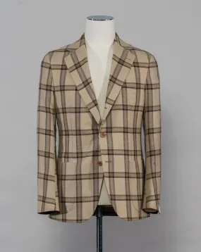 De Petrillo Check Jacket / Brown & Beige Checks