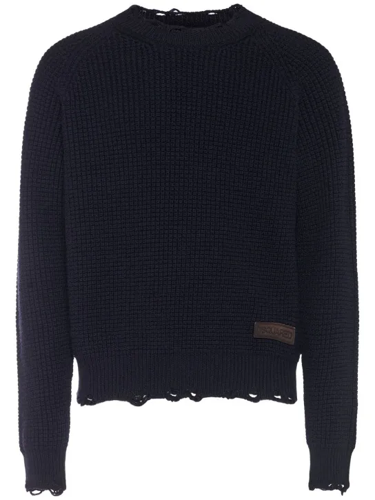 Dsquared2   Distressed crewneck sweater 