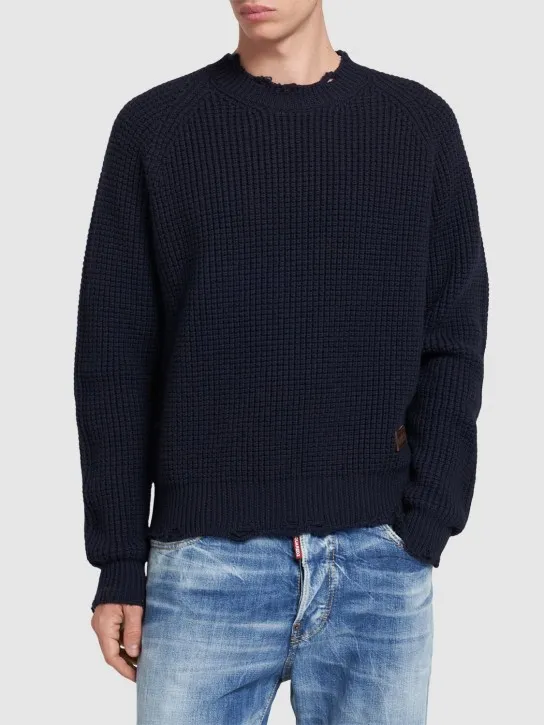 Dsquared2   Distressed crewneck sweater 