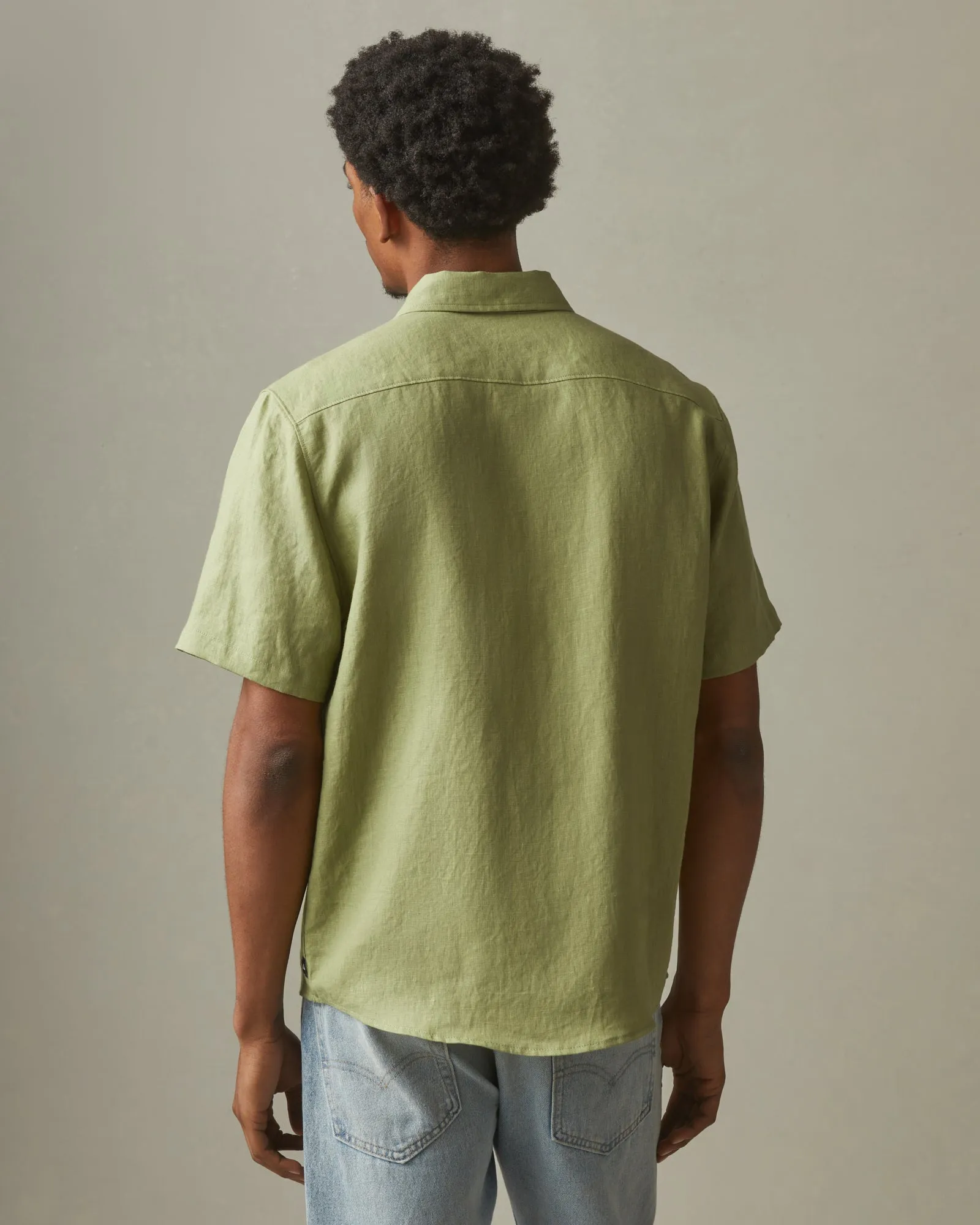 Easy Linen Shirt - Pale Sage