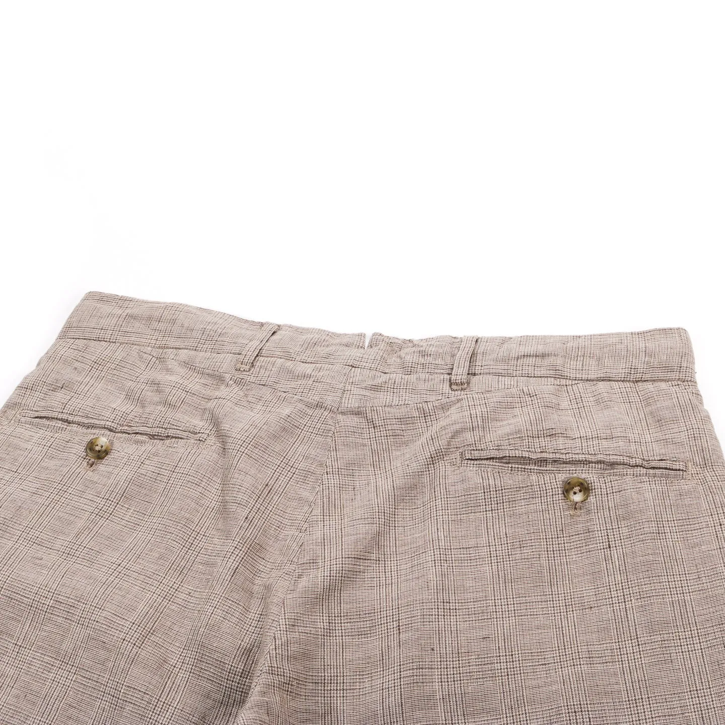 ENGINEERED GARMENTS ANDOVER PANT BEIGE LINEN GLEN PLAID