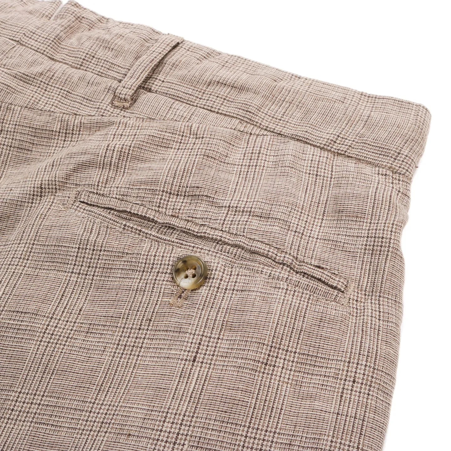 ENGINEERED GARMENTS ANDOVER PANT BEIGE LINEN GLEN PLAID