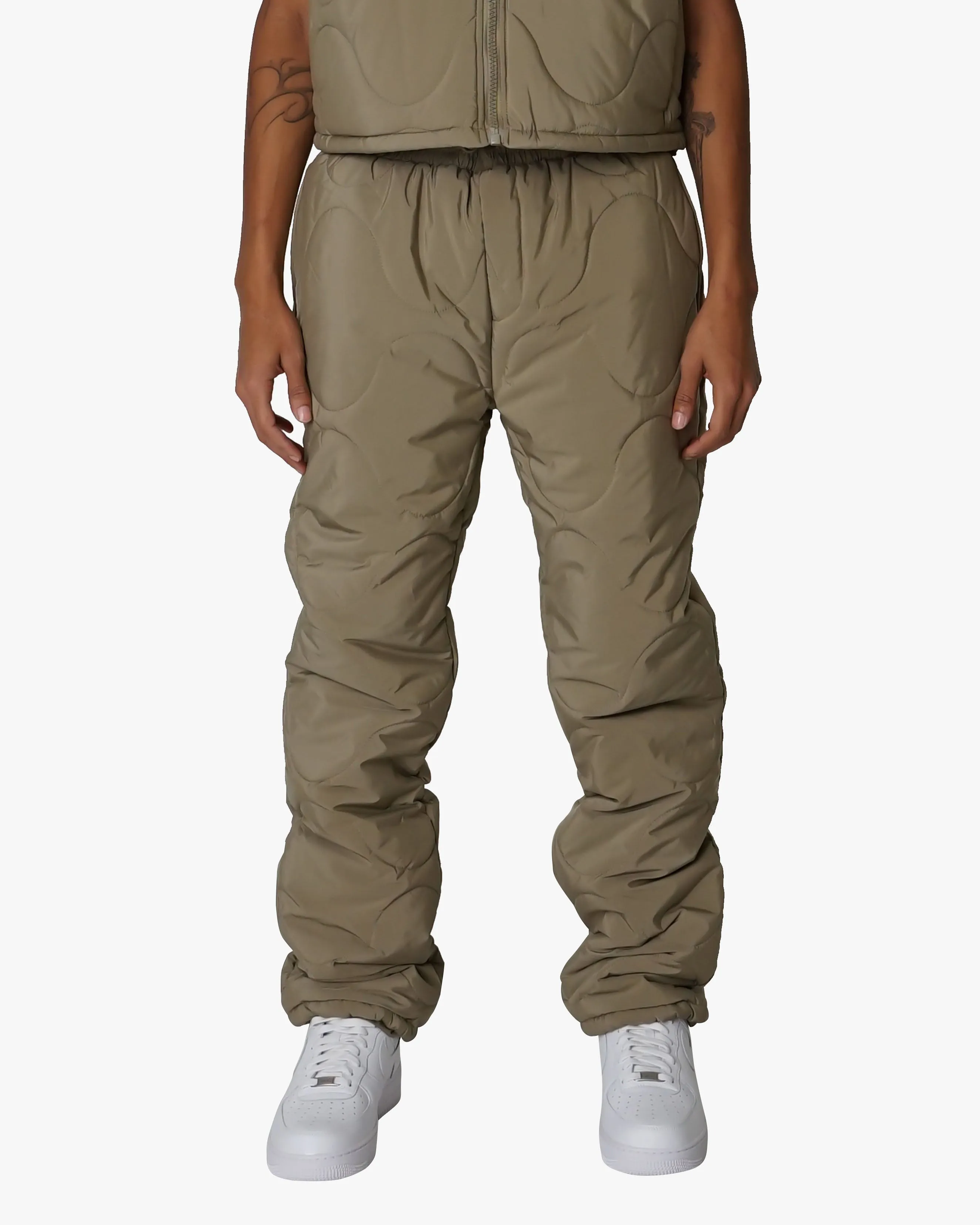 EPTM GRIDDY PUFFER PANTS-OLIVE