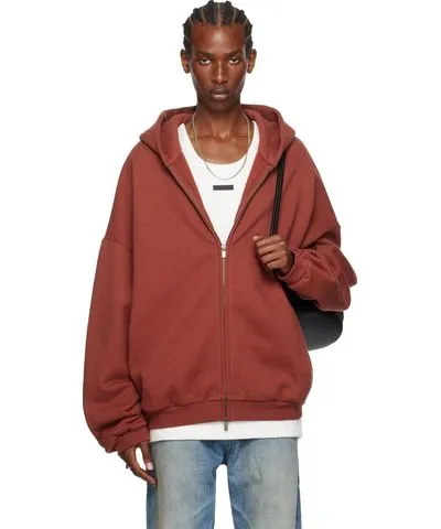 Fear of God Burgundy Full-Zip Hoodie