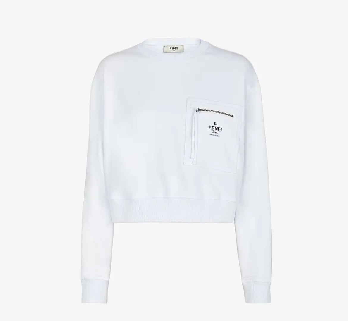 FENDI  |Crew Neck Long Sleeves Cotton Logo Hoodies & Sweatshirts