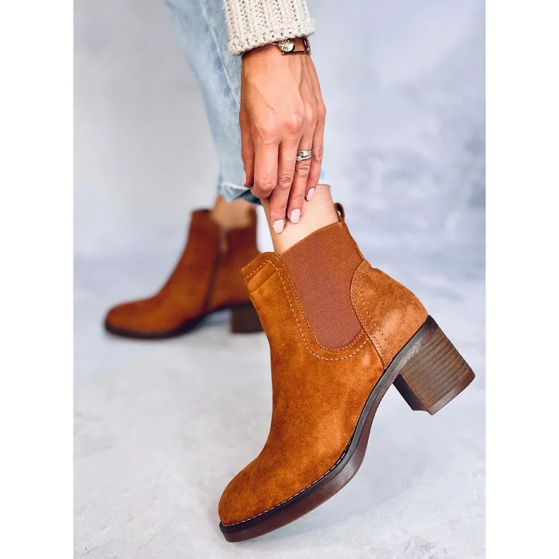 Fill Camel wide heel boots brown