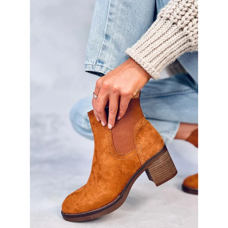 Fill Camel wide heel boots brown