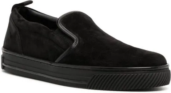 Gianvito Rossi suede slip-on loafers Black