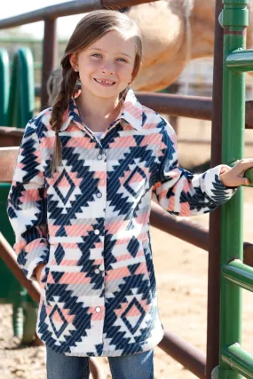 Girl's Cruel Girl Pink Aztec Shirt Jacket