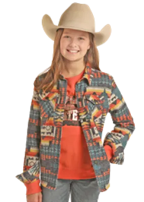 Girl's Rock&Roll Aztec Jacquard Shirt Jacket