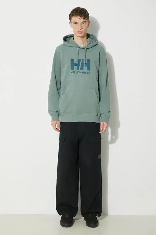 Helly Hansen cotton sweatshirt men's green color