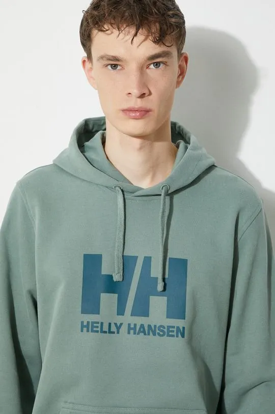 Helly Hansen cotton sweatshirt men's green color