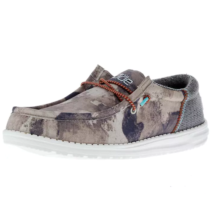 Hey Dude Mens Wally Funk Slip On Shoes- Sage Camo