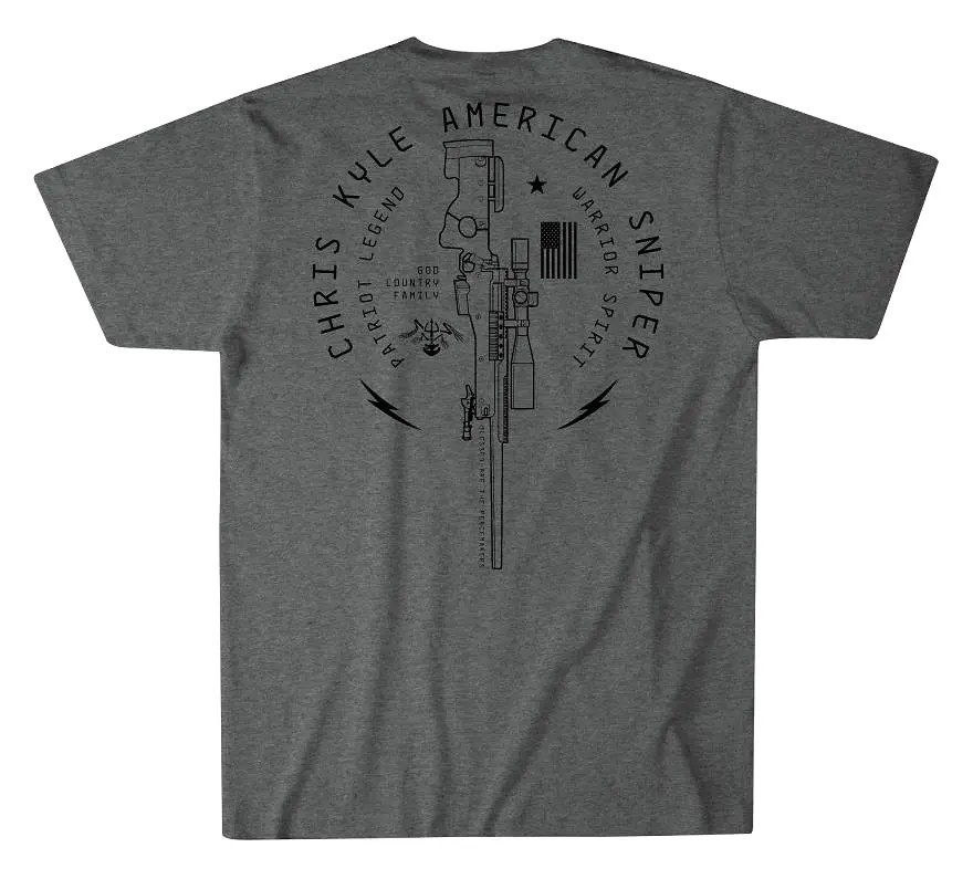 'Howitzer' Men's Chris Kyle Spirit Short Sleeve Tee - Graphite Heather