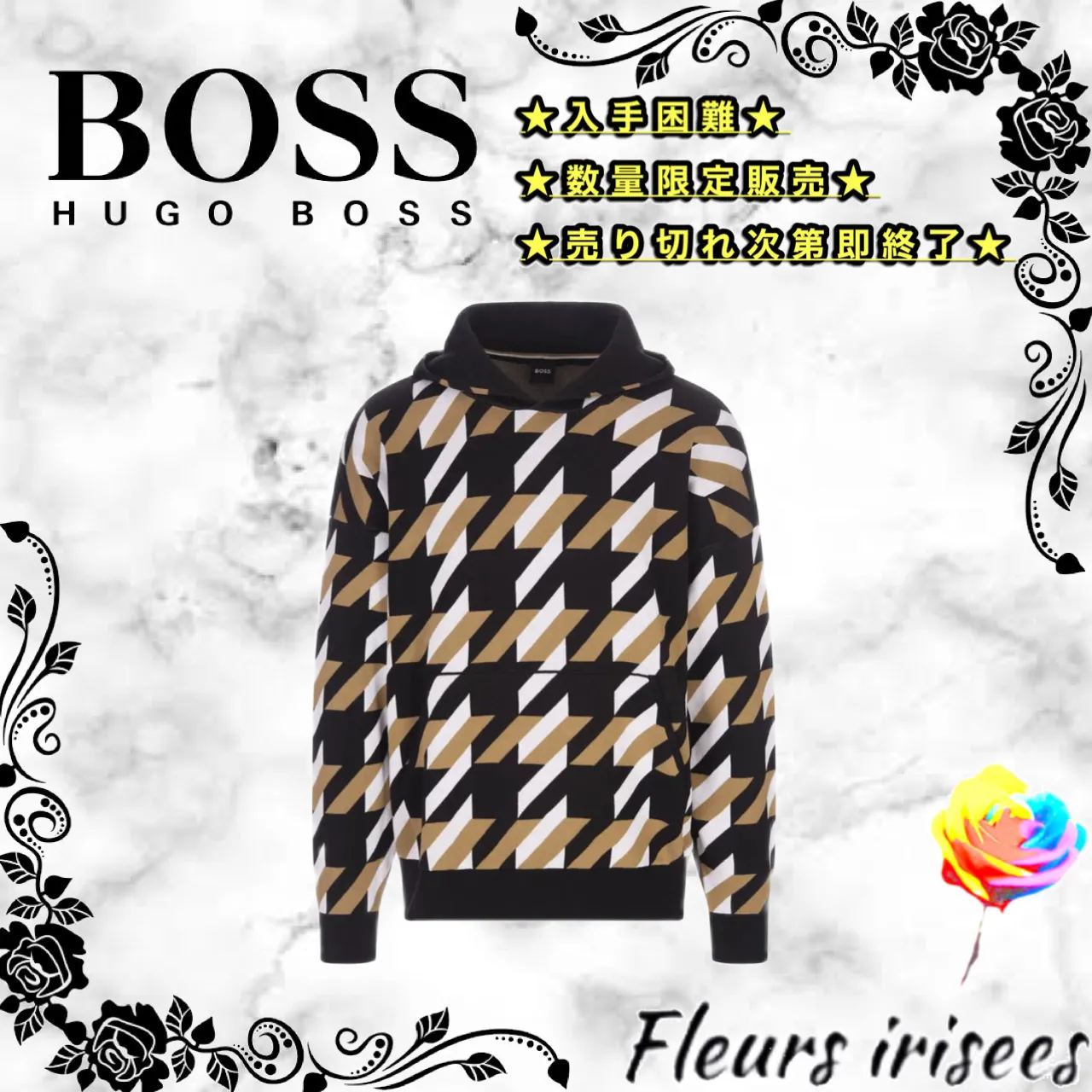 Hugo Boss  |Zigzag Long Sleeves Cotton Hoodies